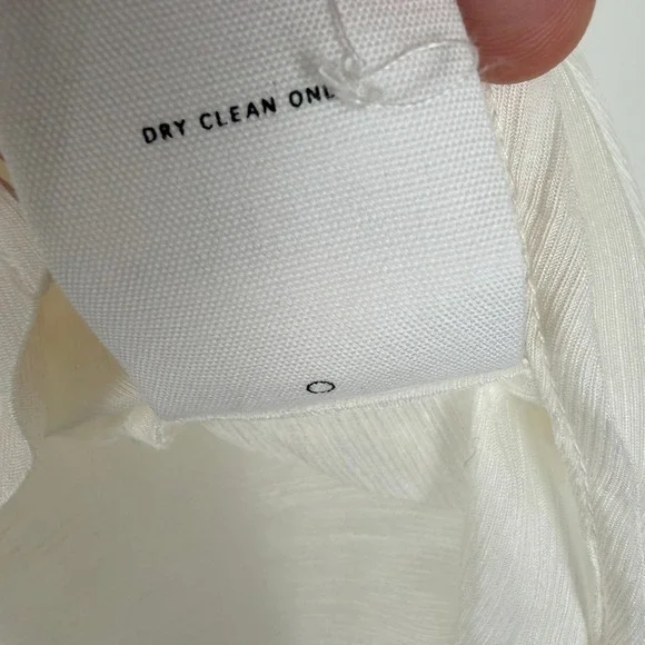 Aureta Linen Silk Puff Sleeve Blouse Women Medium Ivory Statement Button Down - Picture 9 of 10